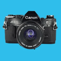 Canon® Canon AE-1 Black 35mm SLR Film Camera With Canon Prime Lens