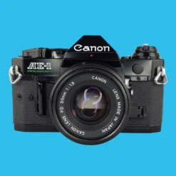Canon® Canon AE-1 Program BLACK 35mm SLR Film Camera With Canon Prime Lens -Camera Promotion Store canon ae 1 program black 35mm slr film camera with canon prime lens 14