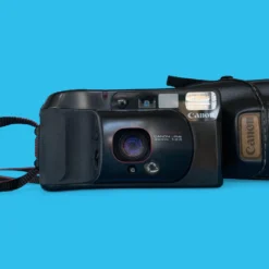 Canon® Canon Sure Shot Supreme 35mm Film Camera Point And Shoot With Black Leather Canon Case And ORIGNAL BOX -Camera Promotion Store canon sure shot supreme 35mm film camera point and shoot with black leather canon case and orignal box 4