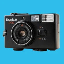 Konica POP Black 35mm Film Camera Point And Shoot -Camera Promotion Store konica pop black 35mm film camera point and shoot 3