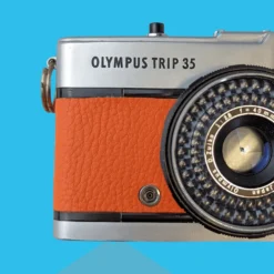 Olympus Trip 35 Orange Leather Point And Shoot 35mm Film Camera -Camera Promotion Store olympus trip 35 orange leather point and shoot 35mm film camera 3