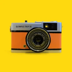 Olympus Trip 35 Orange Leather Point And Shoot 35mm Film Camera -Camera Promotion Store olympus trip 35 orange leather point and shoot 35mm film camera 4