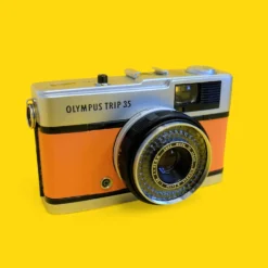 Olympus Trip 35 Orange Leather Point And Shoot 35mm Film Camera -Camera Promotion Store olympus trip 35 orange leather point and shoot 35mm film camera 5