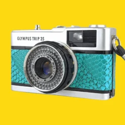 Olympus Trip 35 Turquoise Lizard Leather Point And Shoot 35mm Film Camera -Camera Promotion Store olympus trip 35 turquoise lizard leather point and shoot 35mm film camera 4 scaled