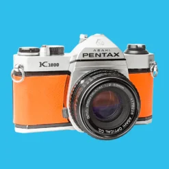 Pentax K1000 Orange Leather Vintage SLR 35mm Film Camera With Pentax F/2 50mm Prime Lens. -Camera Promotion Store pentax k1000 orange leather vintage slr 35mm film camera with pentax f2 50mm prime lens 3