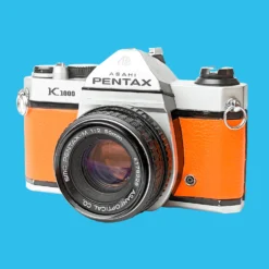 Pentax K1000 Orange Leather Vintage SLR 35mm Film Camera With Pentax F/2 50mm Prime Lens. -Camera Promotion Store pentax k1000 orange leather vintage slr 35mm film camera with pentax f2 50mm prime lens 4