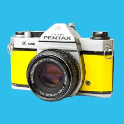 Pentax K1000 Yellow Leather Vintage SLR 35mm Film Camera With Pentax F/2 50mm Prime Lens. -Camera Promotion Store pentax k1000 yellow leather vintage slr 35mm film camera with pentax f2 50mm prime lens 4