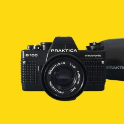 Praktica B 100 Electronic 35mm SLR Film Camera With Pentacton 50mm F/1.8 Lens