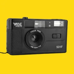 Retro VIBE 35mm Film Camera Reusable Point And Shoot - Black -Camera Promotion Store retro vibe 35mm film camera reusable point and shoot black 3