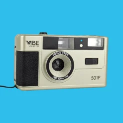 Retro VIBE 35mm Film Camera Reusable Point And Shoot - Champagne Silver -Camera Promotion Store retro vibe 35mm film camera reusable point and shoot champagne silver 4