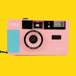 Retro VIBE 35mm Film Camera Reusable Point And Shoot - Pink