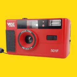 Retro VIBE 35mm Film Camera Reusable Point And Shoot - Red -Camera Promotion Store retro vibe 35mm film camera reusable point and shoot red 4