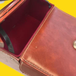 Vintage Genuine Brown Leather Hard Shell Camera Bag -Camera Promotion Store vintage genuine brown leather hard shell camera bag 5